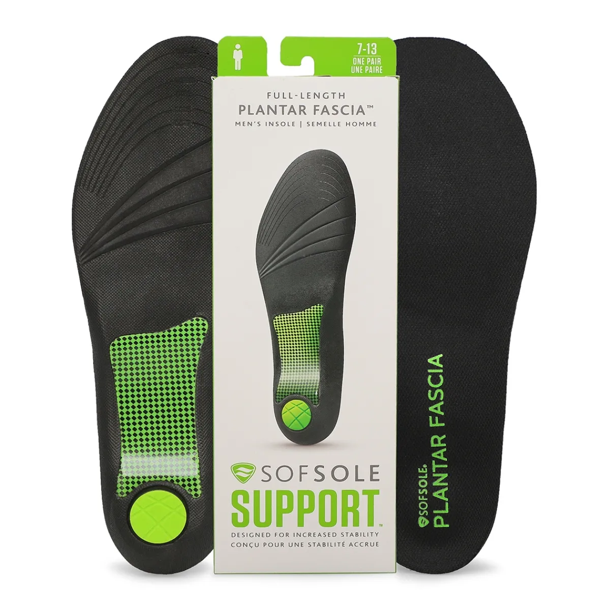 Sof Sole Full Length Plantar Fascia Insole Men| Shoe Care