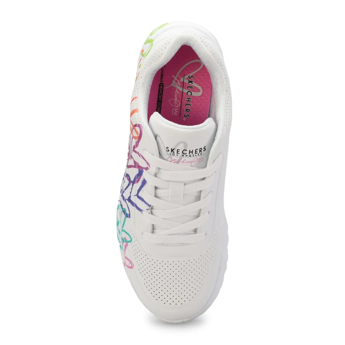 Skechers Uno Lite Goldcrown Rainbow Foil Heart Girls|Kids Sneakers And Athletic