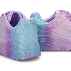 Skechers Uno Lite Goldcrown Rainbow Foil Heart Girls|Kids Sneakers And Athletic