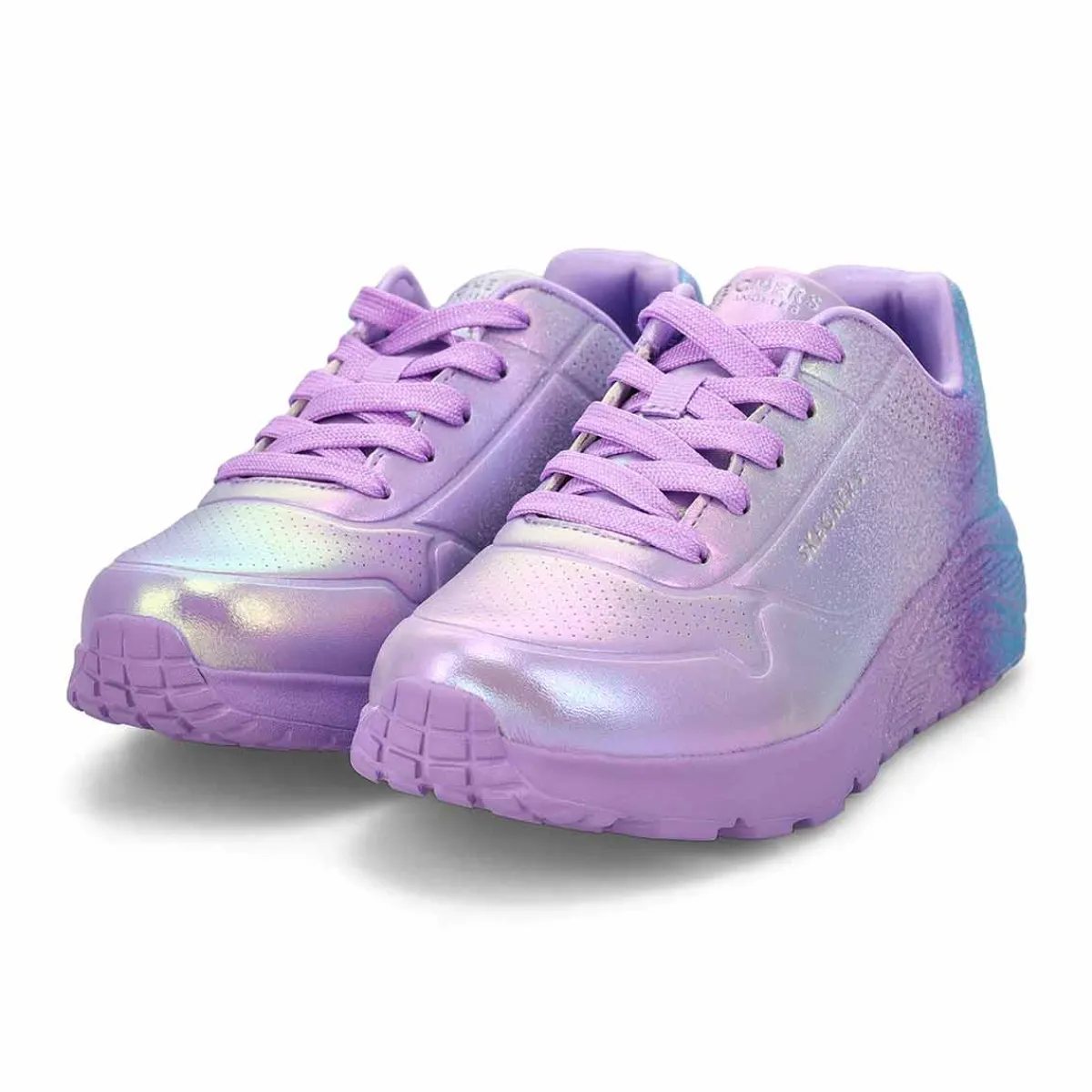 Skechers Uno Lite Goldcrown Rainbow Foil Heart Girls|Kids Sneakers And Athletic