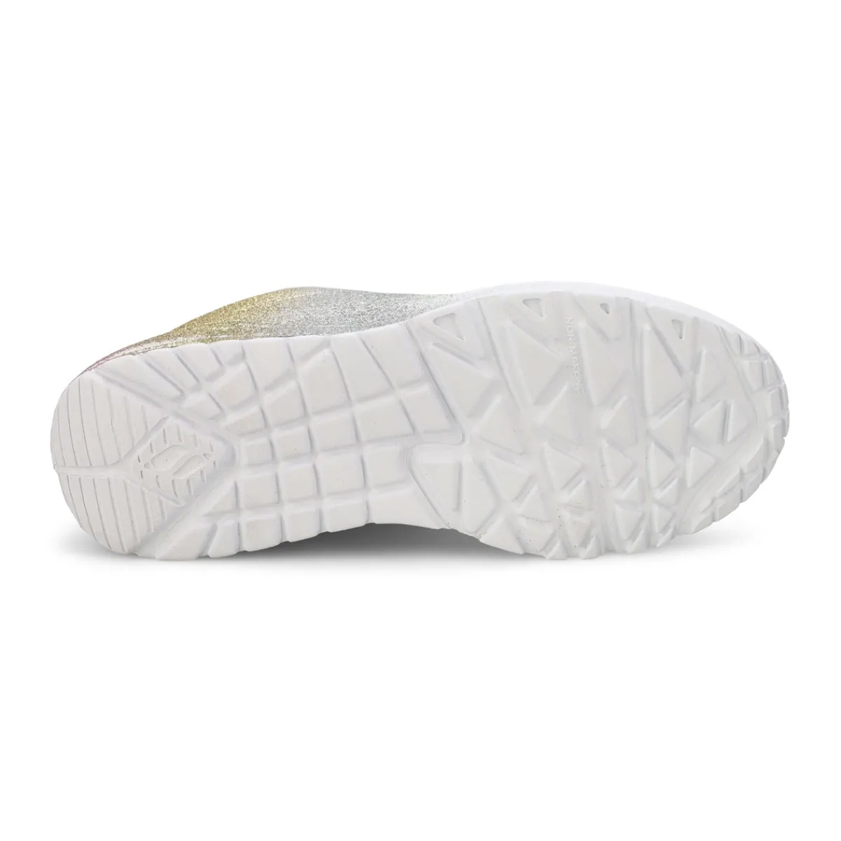 Skechers Uno Lite Goldcrown Rainbow Foil Heart Girls|Kids Sneakers And Athletic