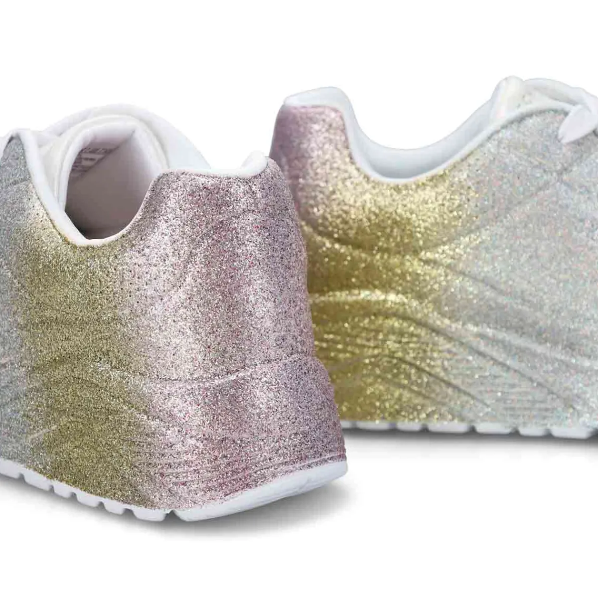 Skechers Uno Lite Goldcrown Rainbow Foil Heart Girls|Kids Sneakers And Athletic