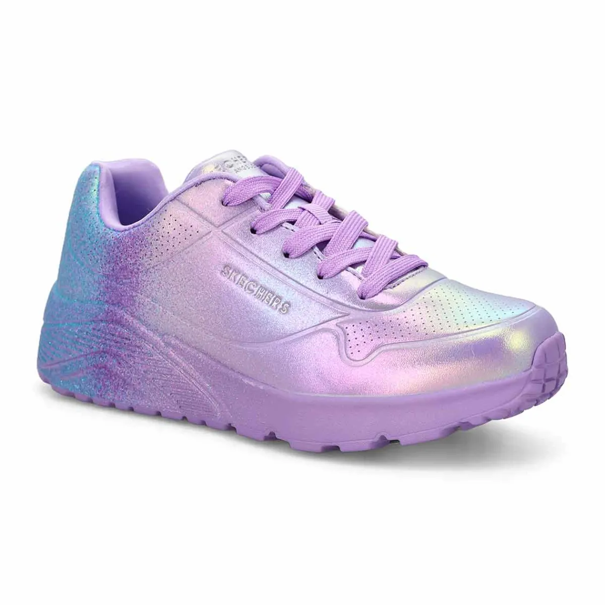 Skechers Uno Lite Goldcrown Rainbow Foil Heart Girls|Kids Sneakers And Athletic