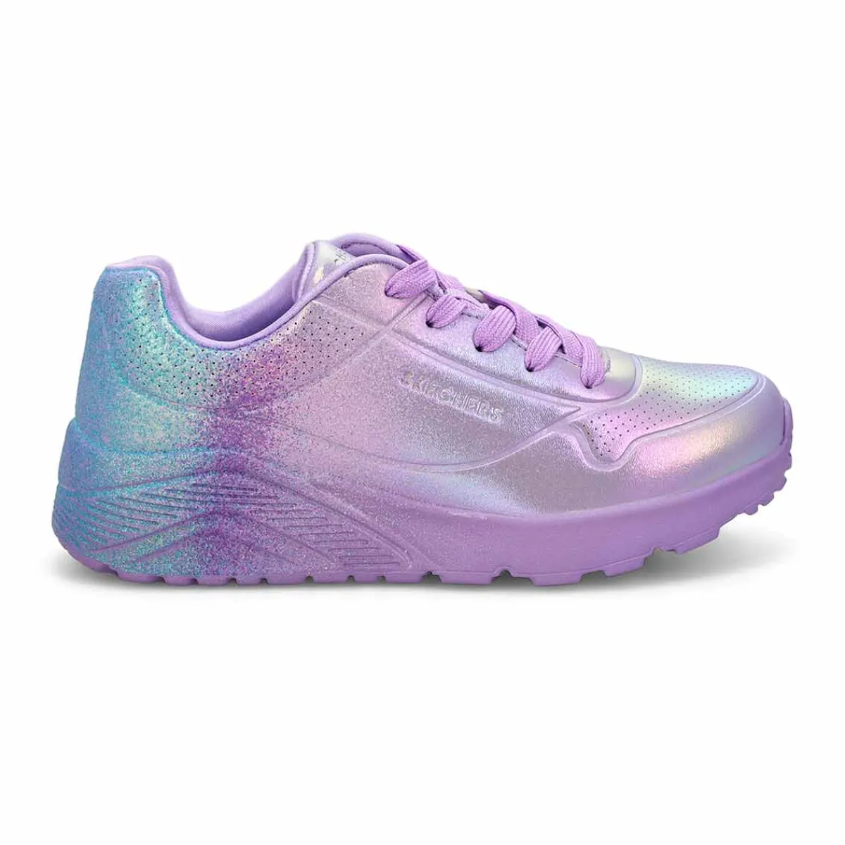 Skechers Uno Lite Goldcrown Rainbow Foil Heart Girls|Kids Sneakers And Athletic